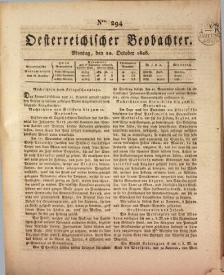 Der Oesterreichische Beobachter Montag 20. Oktober 1828