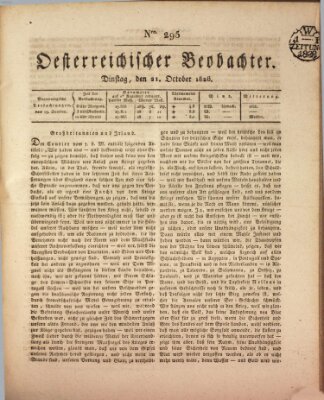 Der Oesterreichische Beobachter Dienstag 21. Oktober 1828