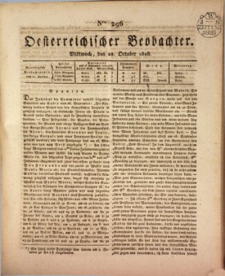 Der Oesterreichische Beobachter Mittwoch 22. Oktober 1828