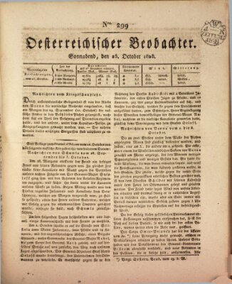 Der Oesterreichische Beobachter Samstag 25. Oktober 1828