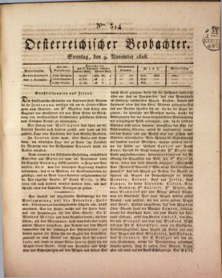 Der Oesterreichische Beobachter Sonntag 9. November 1828