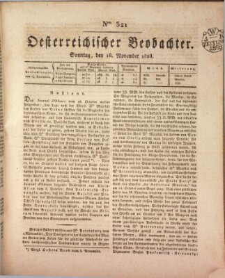 Der Oesterreichische Beobachter Sonntag 16. November 1828