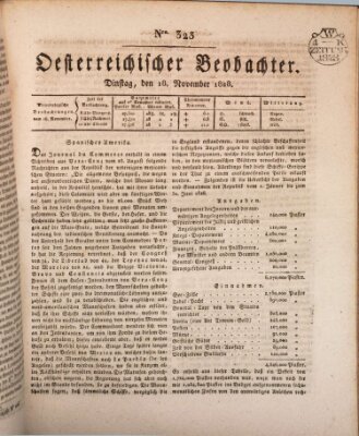 Der Oesterreichische Beobachter Dienstag 18. November 1828