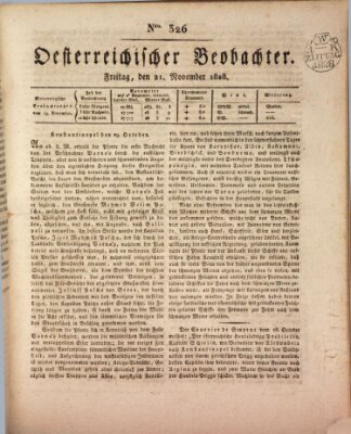 Der Oesterreichische Beobachter Freitag 21. November 1828