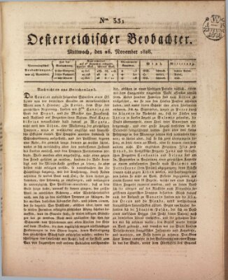 Der Oesterreichische Beobachter Mittwoch 26. November 1828