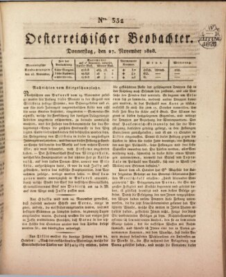 Der Oesterreichische Beobachter Donnerstag 27. November 1828