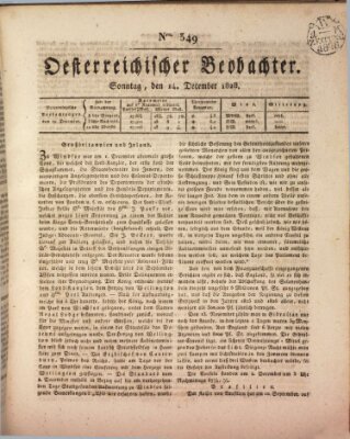 Der Oesterreichische Beobachter Sonntag 14. Dezember 1828