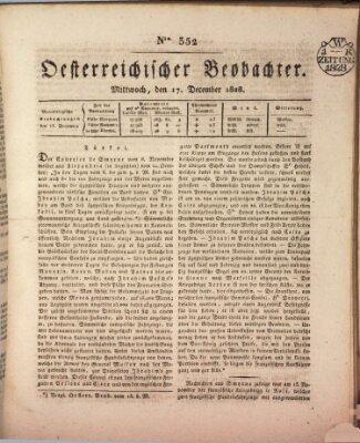 Der Oesterreichische Beobachter Mittwoch 17. Dezember 1828