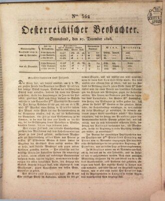 Der Oesterreichische Beobachter Samstag 27. Dezember 1828