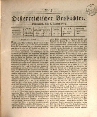 Der Oesterreichische Beobachter Samstag 3. Januar 1829