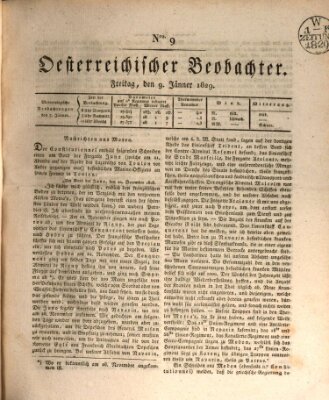 Der Oesterreichische Beobachter Freitag 9. Januar 1829