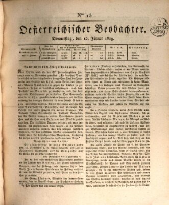 Der Oesterreichische Beobachter Donnerstag 15. Januar 1829