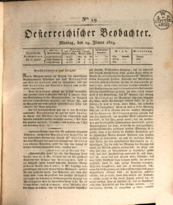 Der Oesterreichische Beobachter Montag 19. Januar 1829