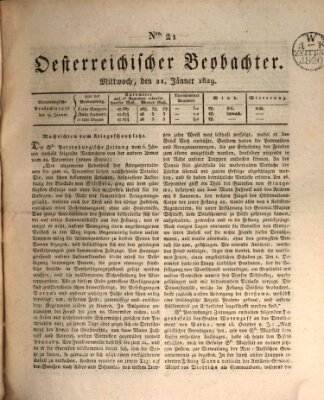 Der Oesterreichische Beobachter Mittwoch 21. Januar 1829