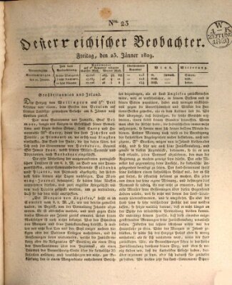 Der Oesterreichische Beobachter Freitag 23. Januar 1829