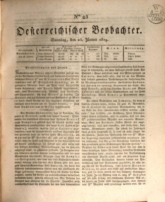 Der Oesterreichische Beobachter Sonntag 25. Januar 1829