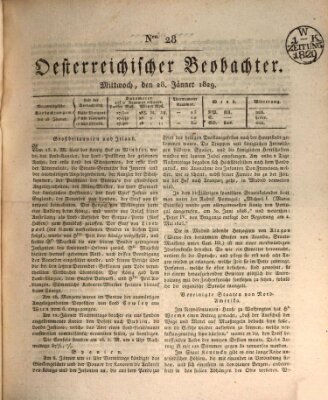 Der Oesterreichische Beobachter Mittwoch 28. Januar 1829