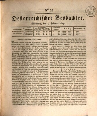 Der Oesterreichische Beobachter Mittwoch 4. Februar 1829