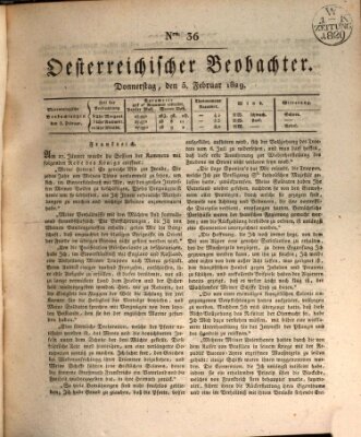 Der Oesterreichische Beobachter Donnerstag 5. Februar 1829