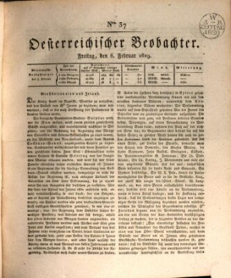 Der Oesterreichische Beobachter Freitag 6. Februar 1829