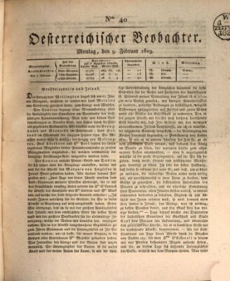 Der Oesterreichische Beobachter Montag 9. Februar 1829