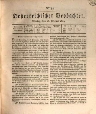 Der Oesterreichische Beobachter Montag 16. Februar 1829