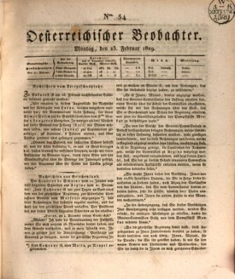 Der Oesterreichische Beobachter Montag 23. Februar 1829