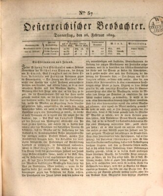 Der Oesterreichische Beobachter Donnerstag 26. Februar 1829