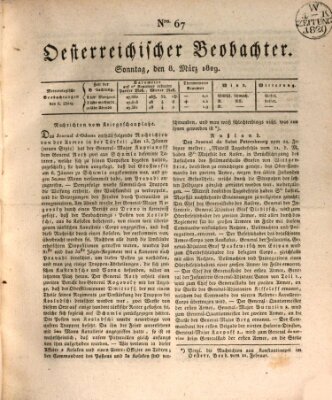 Der Oesterreichische Beobachter Sonntag 8. März 1829