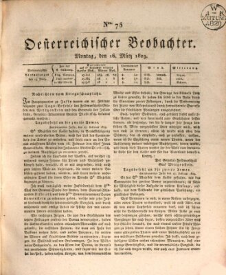 Der Oesterreichische Beobachter Montag 16. März 1829