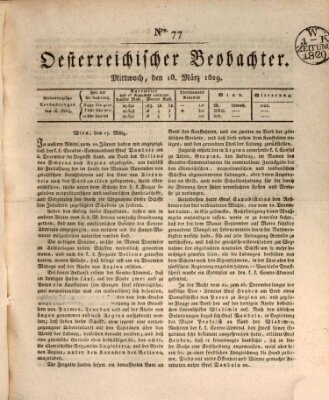 Der Oesterreichische Beobachter Mittwoch 18. März 1829