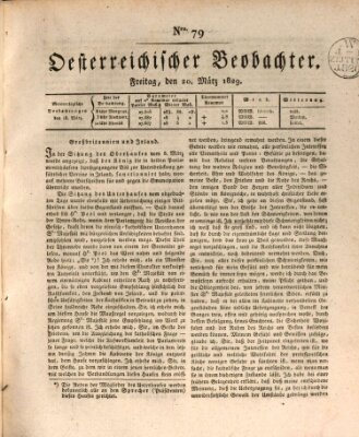Der Oesterreichische Beobachter Friday 20. March 1829