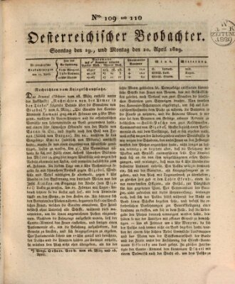 Der Oesterreichische Beobachter Montag 20. April 1829