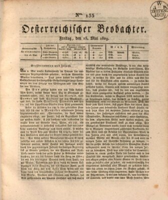 Der Oesterreichische Beobachter Freitag 15. Mai 1829