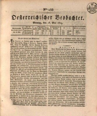 Der Oesterreichische Beobachter Montag 18. Mai 1829