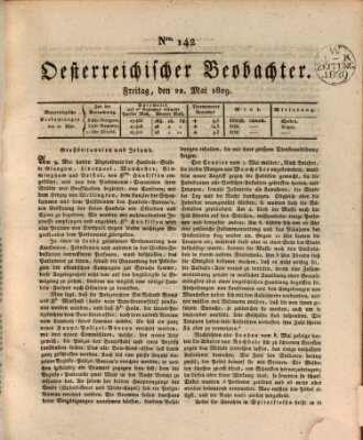 Der Oesterreichische Beobachter Freitag 22. Mai 1829