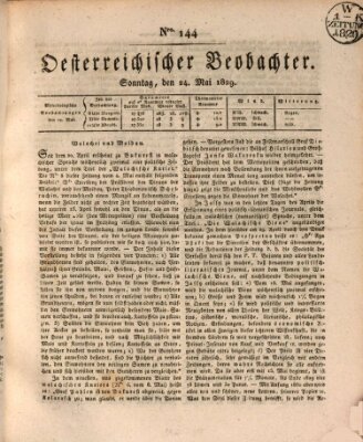 Der Oesterreichische Beobachter Sonntag 24. Mai 1829