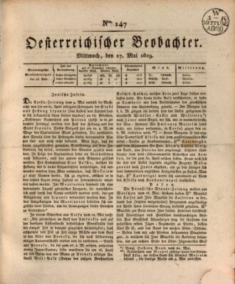 Der Oesterreichische Beobachter Mittwoch 27. Mai 1829