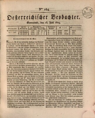 Der Oesterreichische Beobachter Samstag 13. Juni 1829