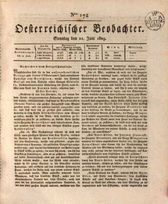 Der Oesterreichische Beobachter Sonntag 21. Juni 1829