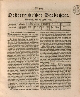 Der Oesterreichische Beobachter Mittwoch 24. Juni 1829