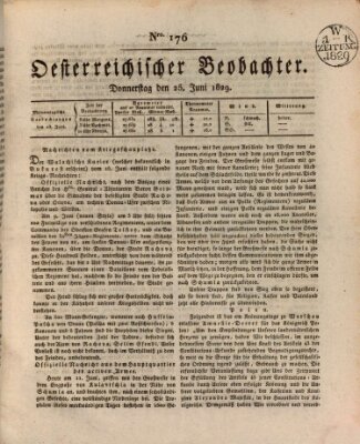 Der Oesterreichische Beobachter Donnerstag 25. Juni 1829