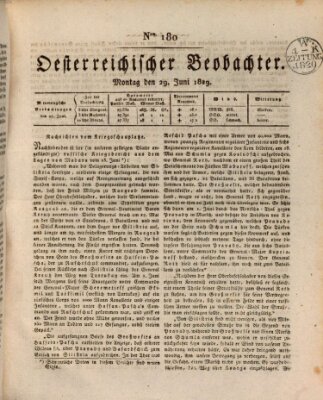 Der Oesterreichische Beobachter Montag 29. Juni 1829