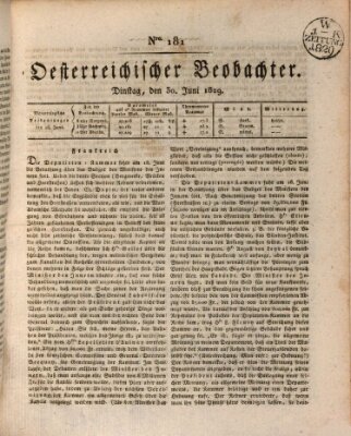 Der Oesterreichische Beobachter Dienstag 30. Juni 1829