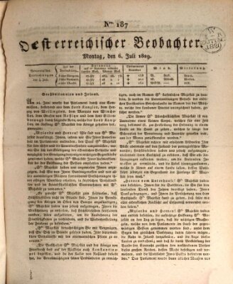 Der Oesterreichische Beobachter Montag 6. Juli 1829