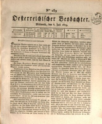 Der Oesterreichische Beobachter Mittwoch 8. Juli 1829