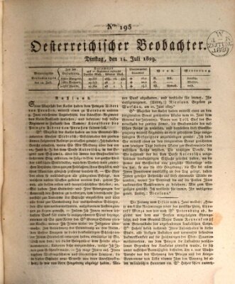 Der Oesterreichische Beobachter Dienstag 14. Juli 1829