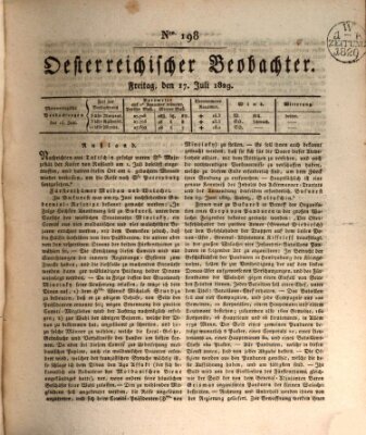 Der Oesterreichische Beobachter Freitag 17. Juli 1829