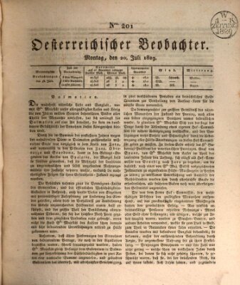 Der Oesterreichische Beobachter Montag 20. Juli 1829