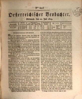 Der Oesterreichische Beobachter Mittwoch 22. Juli 1829